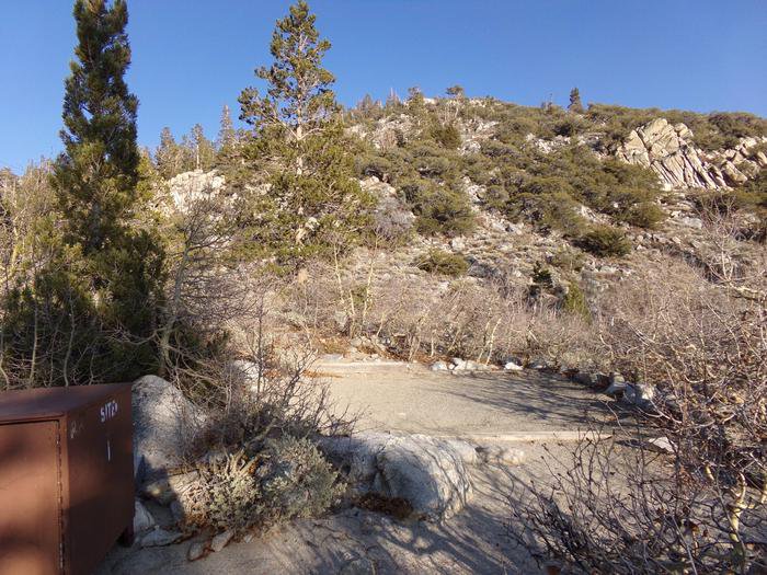 Rock Creek Lake Campground site #01 camping space with mountain views. 