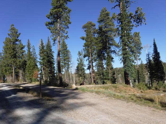 Demotte Campground site #22 entrance, parking, and full camp space view.