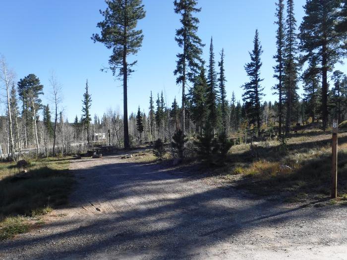 Demotte Campground site #08 entrance, parking, and full camp space view.